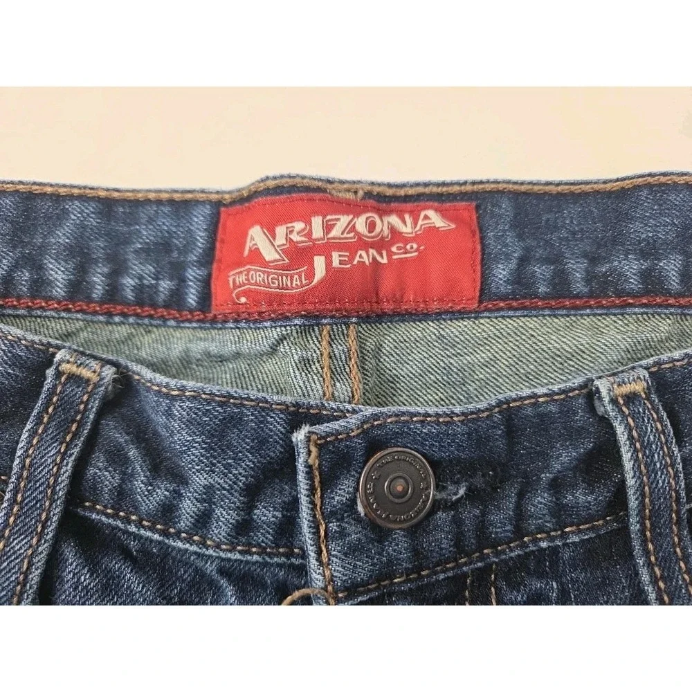 Arizona Vintage Men's Relaxed Straight Distressed 100% Cotton Blue Jeans 30 x 30